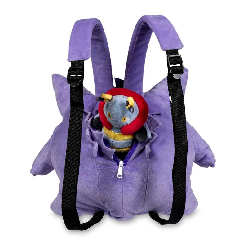 "PokePack Adventure: Kawaii Pokemon Gengar Plush Backpack - Cosplay School Bag for Kids, the Ultimate Cartoon Companion!"
