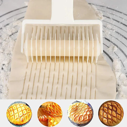 "Dough Master: MOONBIFFY Reusable Dough Lattice Roller Cutter - Your Ultimate Pizza, Pastry, and Pie Crafting Companion!"